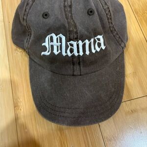 Brown 'Mama' Embroidered Cap